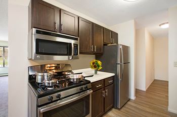 Rich espresso or white cabinetry*
